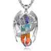 INFUSEU Collana Drago, Ciondolo Drago in Cristallo Esagonale Nordico Corniola - Gioielli Gotici per Uomini e Donne
