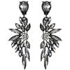 Clearine Donna Matrimonio Orecchini per Sposa Cristalli Goccia Multi Marquise Cluster Bling pendenti Grigio Nero-fondo