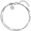 Purelei Sleeky Unison, bracciale da donna in acciaio inossidabile resistente, bracciale resistente all'acqua con perle di ametista, lunghezza regolabile 16-19 cm