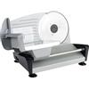 FLM SYSTEM Affettatrice Professionale Elettrica da Casa, Diametro 19 cm, 150 W, Acciaio, Spessore Max 15 mm, taglia salumi carne pollo