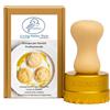 LA GONDOLA Stampo per Ravioli Professionale Tondo Diam 65 mm, festonato,con espulsore, corpo in ottone impugnatura in legno, Made In Italy