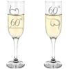 Always Looking Good Set di 2 calici da champagne incisi per 60° anniversario di matrimonio, con diamante (ALG)