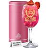 CROWNLY CRYSTAL® Bicchiere Vino Personalizzato Regalo Donna 90 Anni Rosa 17 oz Vetro Cristallo Senza Piombo