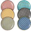 Batitie Set Piatti Servizio Piatto Ceramica - Piattini Dessert Porcellana da 6 Persone - Piatti Piani Colorati Moderni Design - Piattino Piano Gourmet per Dolce | Frutta | Pane | Insalata | Antipasti - 20 cm