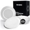 MIAMIO - set da 6 piatti ceramica 26 cm Palmanova (Bianco) per cucina | Piatti in ceramica per pasti e dessert, 26 cm, Palmanova (Bianco). Lavabile in lavastoviglie per l'uso quotidiano.