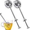 Ownkim 2 Pezzi Infusori per Tè in Acciaio Inox 304 con Manico Lungo - Filtro the Infusione, Filtro per Tisane e Spezie, Design Sospensione, Facile da Pulire e Uso Sicuro, Ideale per Tè Sfuso e Teiere