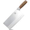 MSY BIGSUNNY Coltello da cucina cinese, lunghezza lama 20,5 cm, lama grande, acciaio al carbonio, manico in legno