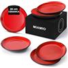 MIAMIO - Set di piatti/Set di stoviglie in ceramica stoneware - Collezione Le Papillon (Rosso, 26 cm)