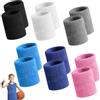 KineticKraft Set di 12 Polsino Sportivo Elastici 3.2 x 3.0 Inch Polsini Tergisudore in Cotone Morbido e Spesso Traspirante Adatto a Ragazzi, Ragazze e Edulti per Tennis Ginnastica, Calcio, Basket, Corsa (Colorato)