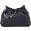 SH Leder Borsa a tracolla in vera pelle, con catena argentata, 23 x 14 cm, Elke G355, cognac, s