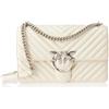 Pinko Love One Classic DC Sheep Nappa Chevron, NAPP Donna, Z14O_Bianco Seta-Old Silver, Size