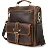 Contacts Vera Pelle Uomo Laptop Mini Tab Messenger Crossbody Bag Borsa Borsa Marrone, Caffè-274