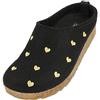 Haflinger Grizzly Cuoricini - Pantofole con fantasia a cuori, in feltro e sughero, Nero03., 41 EU