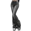 Generic Pantaloni a zampa da donna a vita alta, taglio largo, in jeans, grandi dimensioni, con bottone e chiusura lampo, casual, eleganti, per il tempo libero, in cotone, per lo streetwear sexy Y2K, grigio.,