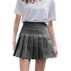 Generic 2024 Minigonna da tennis a vita alta da donna a vita alta minigonna alla moda gonna casual a pieghe con set di gonna, Grigio, M