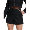 GUESS Clarissa - Pantaloncini in tweed metallizzati, Fantasia Tweed Nero, M