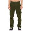 Generic 2024 Uomo Casual Street Allentato Quattro Stagioni Velluto A Coste Tasca Alta Pantaloni Cargo Pantaloni Da Lavoro Slim Dritto, Verde, XL