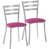ASTIMESA SCRRRS Due sedie da cucina, metallo, rosa, altezza della seduta 45 cm