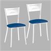 ASTIMESA SCMGAZ Due sedie da cucina, metallo, blu, altezza della seduta 45 cm