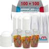G.M. DISTRIBUZIONE 100 Bicchieri per Caramelle in PP da 350ml + 100 Coperchi A Cupola in PS, Bicchieri e Coperchi Usa e Getta Trasparenti, Bicchiere Monouso Alta Qualità per Bar e Gelaterie.