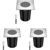 ledscom.de 3 pz. lampada da incasso a pavimento RELI per esterni, IP67, acciaio inox, angolare, 11 x 11cm, 1x GU10 max. 15W, smerigliato