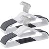 SONGMICS Grucce 30 Pezzi, Grucce Appendiabiti in Plastica, Antiscivolo, Salvaspazio, Spesso 0,5 cm, Lungo 42 cm, Gancio Girevole a 360° Argento, Bianco e Grigio Scuro CRP20WG30