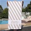 NIBESSER Telo Mare Personalizzato con Nome Telo Mare Grande Microfibra per Adulto Bambini Asciugamano Mare Antisabbia a Righe Morbido per Piscina Viaggio, Strisce Diagonali- Beige, 90x180 cm