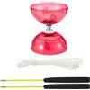 Will Like Diabolo con cuscinetti a sfera, set da giocoleria diabolo con bastoncini diabolo, diabolo per sport ricreativi, ottimo per gli sport all'aria aperta (Rosso)