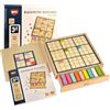 BOHS Rainbow Sudoku in Legno per Bambini - 3 in 1 Facile o Difficile - Libro con 320 Puzzle Sudoku - Gioco da Tavolo per Allenare il Cervello