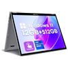 WSFSDAN MiniBook X - Computer portatile touchscreen 2 in 1, SSD da 512 GB, 12 GB RAM, N100 (fino a 3,4 GHz), laptop convertibile Windows 11 da 10,5 pollici, SSD da 1 TB, 1920 x 1200, tastiera retroilluminata,