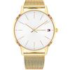 Tommy Hilfiger Orologio Analogico al Quarzo da donna con cinturino in maglia metallica in acciaio inossidabile dorato - 1782245