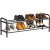 FANHAO Scarpiera Potenziata in Acciaio Inossidabile a 2 Livelli | Risparmio Spazio design, fino a 8 paia di scarpe, per ingresso, corridoio e guardaroba, 80x26x33,5 cm, Nero opaco