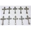 GTBITALY 10.517.30 Croce con Cristo Gesu' inri per Rosario in Argento galvanizzato per 10 Pezzi Misura 4,5 cm