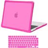 MOSISO Cover Compatibile con MacBook Air 13 Pollici M2 M3 M4 A3240 A3113 A2681 per Air 13,6 Pollici Custodia 2025 2024 2023 2022,Case Paraurti TPU Morbido Antigraffio&Copritastiera,Rosa Rosso