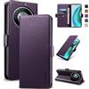 Yunubeyii Cover Libro per Honor Magic 6 Lite 5G - [Blocco RFID] Luxury PU Leather Portafoglio Card Holder Magnetic Phone Custodia con Kickstand, Cover Protettiva Antiurto, Viola