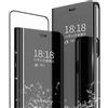 SZMLOGB MLOTECH Smart Custodia per Samsung Galaxy Note 10 Lite Cover e vetro temperato Flip Clear View Specchio Standing Anti shock Placcatura Cover Nero