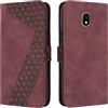 OKZone Cover per Samsung Galaxy J330/J3 2017, Custodia in Pelle Samsung J330/J3 2017, Cover a Libro Galaxy J330/J3 2017 Magnetica Portafoglio Folio PU Pelle Flip Caso con Wallet Case Cover (Rosso)