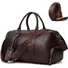 Luufan Borsa da Viaggio in pelle Unisex Borsa da Viaggio Vintage (Brown)