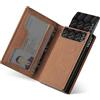 VULKIT Porta Carte Credito Uomo con Portamonete, Portatessere Tascabile Portafoglio Piccolo Protezione RFID, Regalo Uomo Originale, Marrone