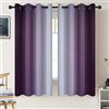 COSVIYA Grommet - Tende oscuranti per stanza, lunghezza 160 cm, colore viola e grigiastro, tende termiche per camera da letto/soggiorno, 2 pannelli, 132 x 160 cm