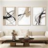 Wallvelart Stampa astratta su tela nera e beige stampa astratta neutra astratta minimalista pittura astratta poster marrone nero e beige immagine neutra per decorazione pareti 40,6 x 61 x 3 cm no