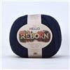 Hello Yarn Reborn - Filato di cotone riciclato per uncinetto, 200 g, colore blu navy