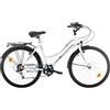 Multibrand Distribution Multibrand, PROBIKE CITY 26, 26 pollici, 460mm, Comfort City Bike, Unisex, 7 velocità, anteriore e posteriore Parafango, Bianco