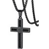 FaithHeart Collana con Croce da Uomo, Ciondolo Croce Cristiana, Acciaio Chirurgico Inossidabile 316L, Impermeabile, Tre colori, Catena 55+5cm, Regali Comunione Maschio