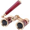 ANGEEK 3X25 Opera Theater Horse Racing Glasses Binocular Telescope With Handle/Accessory Kit Women Telescope (Red)