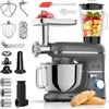 Fentic 6 in 1 Impastatrice Planetaria - 2000W - Con Tritacarne, Frullatore da 1,5L, Tagliaverure, Accessori Extra - Robot da Cucina con Ciotola 6.2L, Frusta, Gancio Impastare, Mescolatore (Antracite)