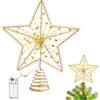 KATELUO Stella Puntale per Albero di Natale 25 cm con 10 LED, Luminoso Christmas Tree Topper per Feste Casa