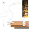 Aigostar Lampada da Lettura LED Ricaricabile a Batteria USB, Braccio Flessibile 360°, 3 Livelli di Luminosità, 4000K Luce Naturale, Clip per Lettura, Protezione Occhi, Bianco