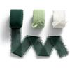 MORSUNBELA 3 Rotoli Nastro Chiffon Regalo Decorazioni Nastro Largo per Natale Compleanno Matrimoni San Valentino Confezioni Regalo 2,5 cm x 6,4 m Verde Bianco
