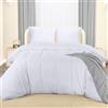 Utopia Bedding Copripiumino Matrimoniale 240x220 - Copripiumino In Microfibra Di Poliestere 240x220cm + Federe Ricamate 65x65cm - Bianco